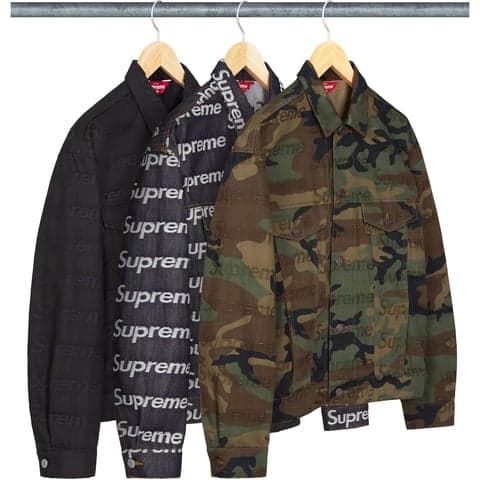 Jacquard Logos Denim Trucker Jacket