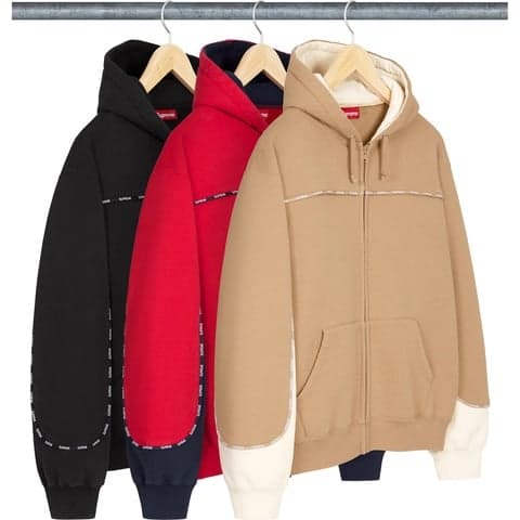 Piping Zip Up Hooded Sweatshirt