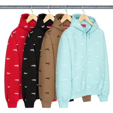 Repeat Script Zip Up Hooded Sweatshirt