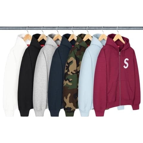 S Logo Zip Up Hooded Sweatshirt